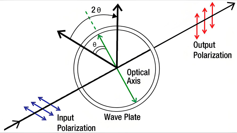 Half-wave plate rotating polarization direction