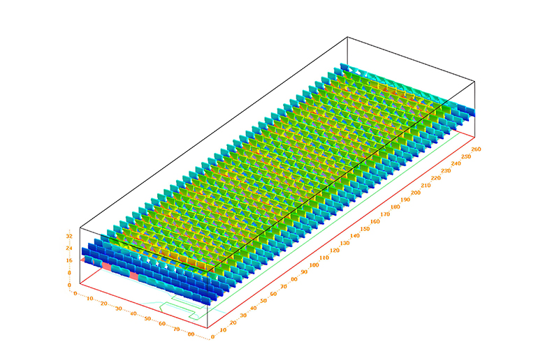 FFS LCD structure showing fringe field effect on liquid crystals